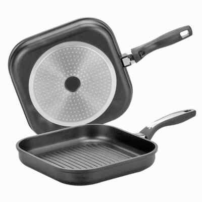Krüger Steak-Grillpfanne ''Delta'' 28 x 28cm ohne Deckel eckig antihaft hochwertig
