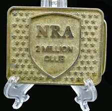NRA National Rifle Association 2 Million Club Guns Firearms Vintage Belt Buckle