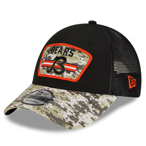 Chicago Bears New Era 2021 Salute To Service Trucker 9FORTY Snapback Hat Cap NFL - Picture 5 of 9