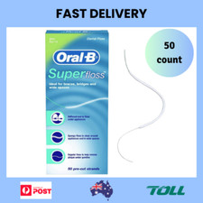 Oral-B SUPER FLOSS Dental 50 strands Pre-cut braces bridges spaces Superfloss