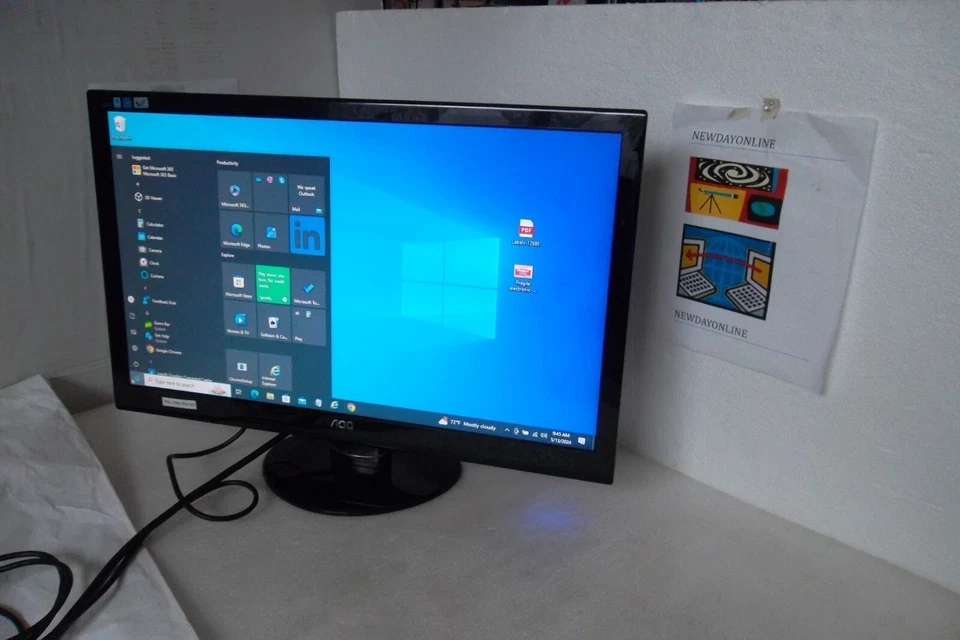 AOC E2752She 27" LED Monitor Widescreen 1080p HD HDMI DP VGA 16:9 2ms 270LM00004 - Image 4 of 4