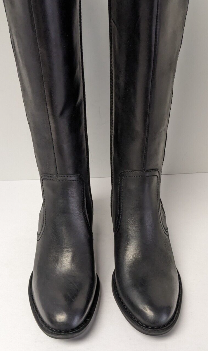 Born Fannar Knee High Boots, Black Leather, Women's M (Wide Calf