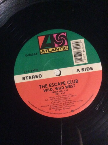 The Escape Club 12” Vinyl EP Wild Wild West 3 Mix 1 Rare 4 Cuts 1988 Atlantic LP - Imagen 3 de 4