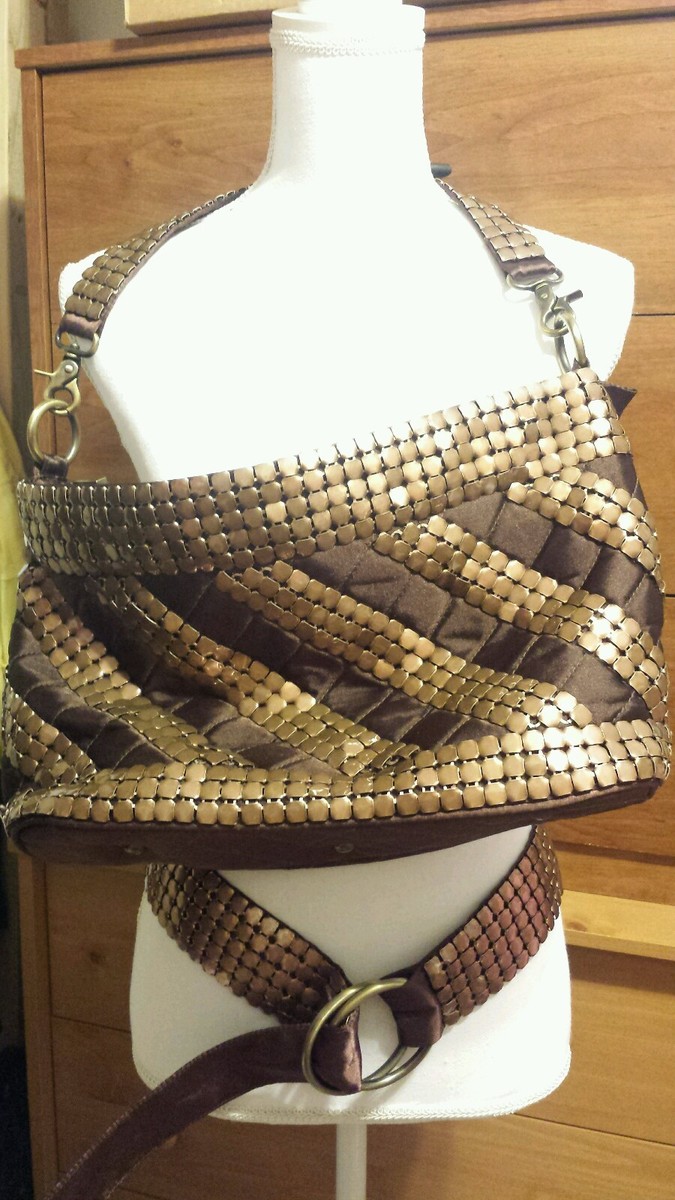 SHIH STEPHANIE LIN HANDBAG TOTE & BELT BROWN METALLIC METAL  display picture 3