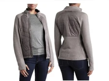 Spyder Nova Full Zip Hybrid Jacket MEDIUM Mineral Gray $149 Women's