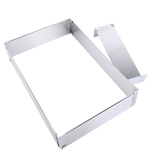 Edelstahl Verstellbar Backrahmen eckig 5cm hoch Torten Kuchen Ring stufenlos DE - Bild 4 von 12