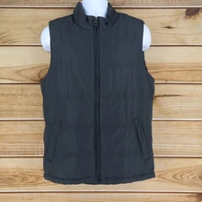 Weatherproof Vintage Full Zip Puffer Vest Mens Sz M Gray Polyester Pockets Warm