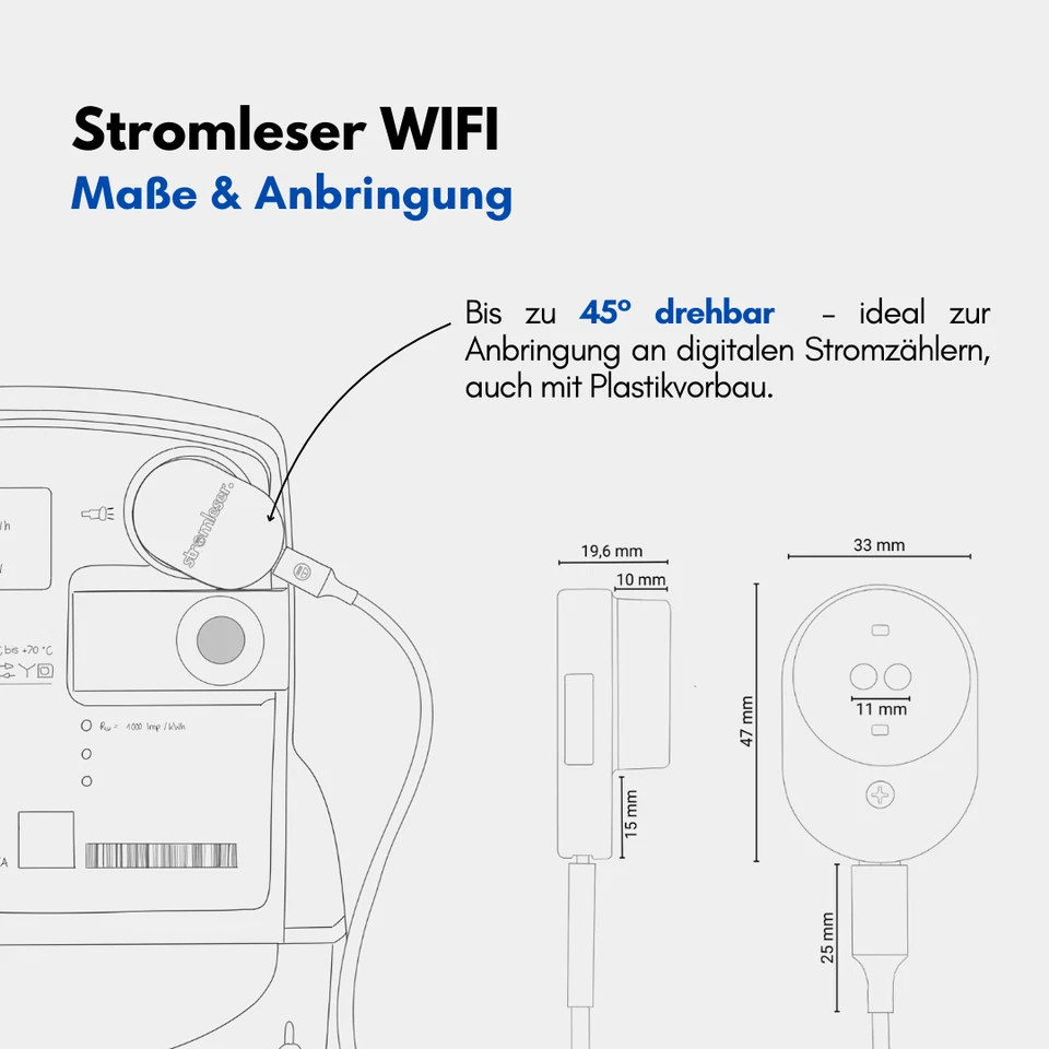 stromleser tasmota smart meter IR Lesekopf Wlan Echtzeit Daten inkl. Kabel - Bild 4 von 4