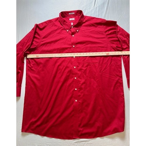 Camisa IZOD Hombres Grande y Alta Roja Manga Larga Abotonada 20 4X XXXXL Preppy Normcore - Imagen 2 de 8