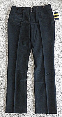 Ralph Lauren RUGBY Sz 12 Black Wool Lined Straight Leg Suspender
