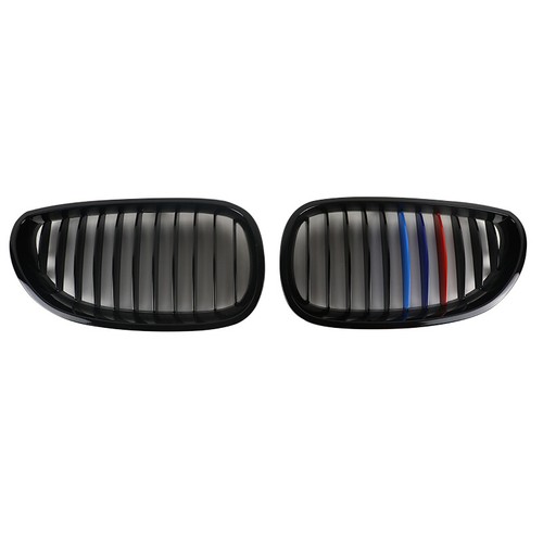 M-Farbe Nieren Kühlergrill Grill Schwarz Glanz Für BMW 5er E60 E61 2003-2009 AF - Picture 6 of 8