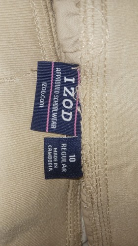 New Kid Kaki Girl's Izod Stretch Shorts School Approved-size 10 - Picture 4 of 4