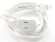15ft 3-Outlet 2-Prong White Power Extension cable., 16AWG/ 13A/ 1625W, PC-E315