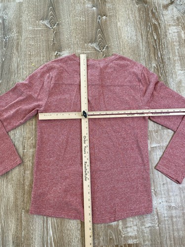 Volcom Long Sleeve Henley Button Henley Terry Cloth Shirt Red Aztec Men Small - Picture 4 of 7