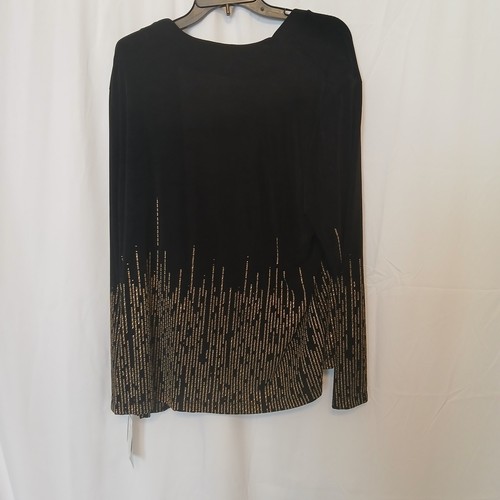 NWT - Black Velvet Jacket with Gold Waterfall Accents Sz XL PICADILLY FASHIONS - Picture 2 of 13