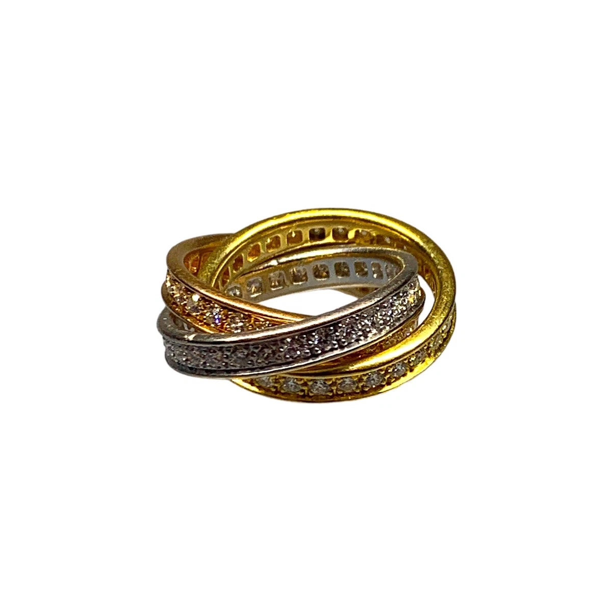 cartier tri color gold rolling ring