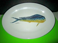 Original Connie Sherman Salmon Fish Serving Tray, Platter, Seibels Sportsman Den