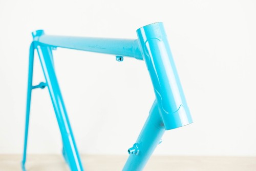 VINTAGE FRAME 46 50 STEEL ROAD BIKE CAMPAGNOLO 24" 1980S OLD bicycle BLUE - Picture 7 of 11