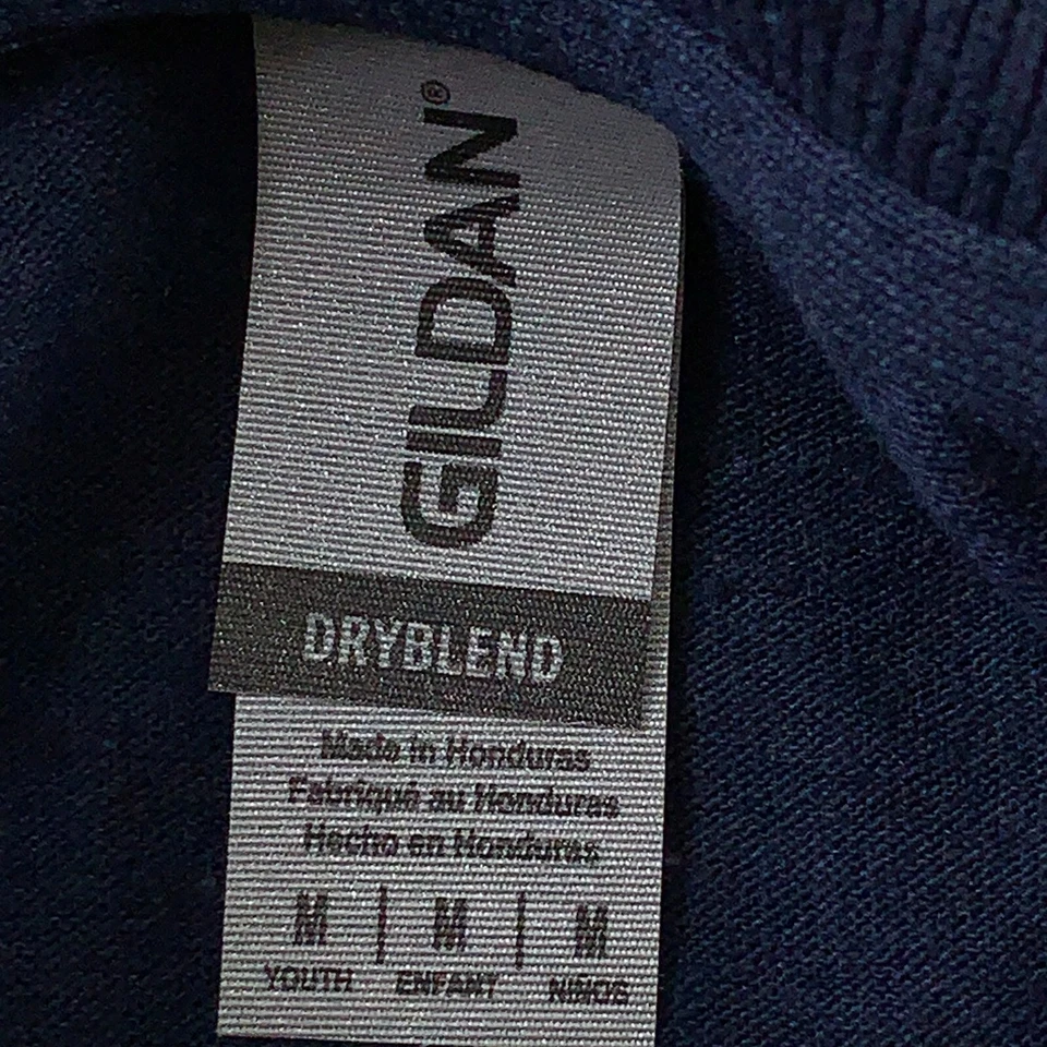 Polo Gildan Dryblend juvenil tamanho médio azul marinho manga curta nova - Imagem 2 de 3