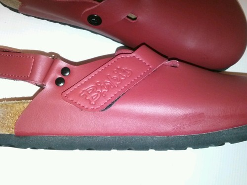 BURNT RED Birkenstock BIRKI'S Double Strap 250 WOMEN'S 8 B SLIP ON SANDLE NWOB - Picture 3 of 6