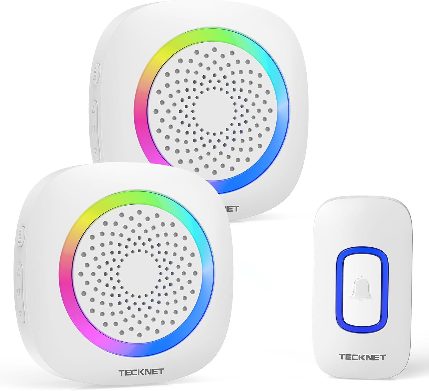TECKNET Wireless Doorbell with 2 Receivers, Battery-Powered Chime for Home