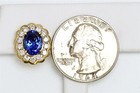 Stunning 18K Yellow Gold 3.6ct Tanzanite & 1.12ctw Diamond Halo Earrings — photo 6