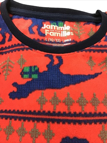 Christmas Pajamas Girls Size 10-12 Matching Doll Dinosaur Jammies Your Families - Picture 9 of 9