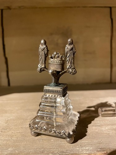 18. Jahrhundert italienisches Barock Silber und Steinkristall Kruzifix - Bild 20 von 22