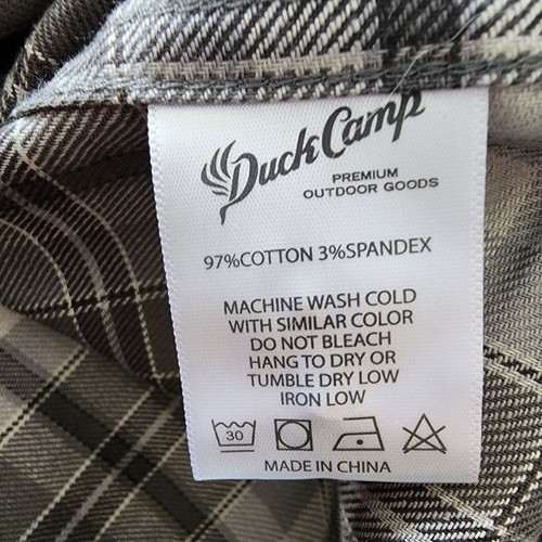 NEW Duck Camp Trail Head Twill button front gray plaid shirt mens size L - Picture 6 of 8
