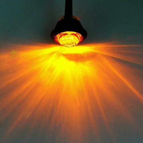 50X Round 3/4"Bullet Side Marker Truck Trailer LED Light w/ Stainless Base Amber - Picture 5 of 7