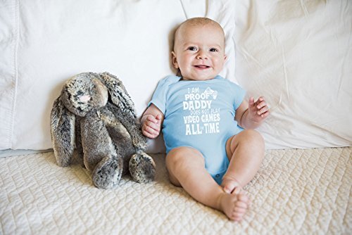 I Am Proof Daddy Does Not Play Video Games All The Time - 6 Months Lght Blue - Bild 2 von 4