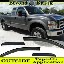 1999-2016 Ford F250-F550 Extended Cab 4PC SMOKE Door Vent Visors Window Guards