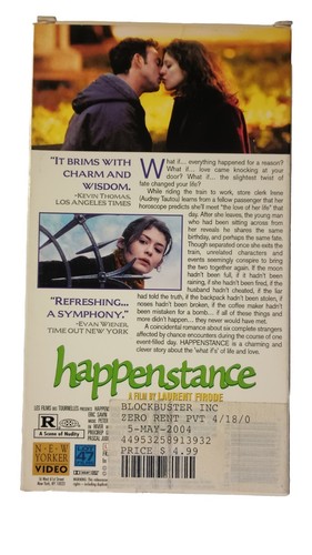 Happenstance VHS (2000, Anti-Copying Encoded, Blockbuster Video Rental) - Foto 2 di 4