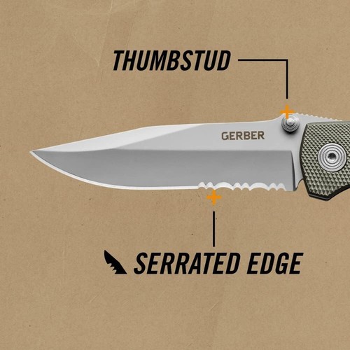 G45860 Gerber Harsey Air Ranger Aluminum Handles Carbon Serr Blade Linerlock Cli - Bild 4 von 11