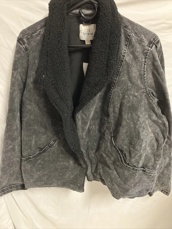 Chaqueta vaquera LOGO by Lori Goldstein con Sherpa W Sherpa - Carbón (4X) A558174 - Foto 3 de 4