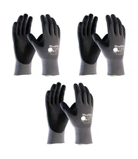 Maxiflex 34-874 Ultimate Nitrile Grip Work Gloves Large 3 Pair Nitrile Coating