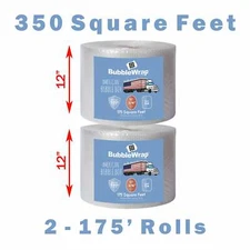 12" Small Plus (3/16) American Bubble Boy Bubble Wrap - 350 Square feet
