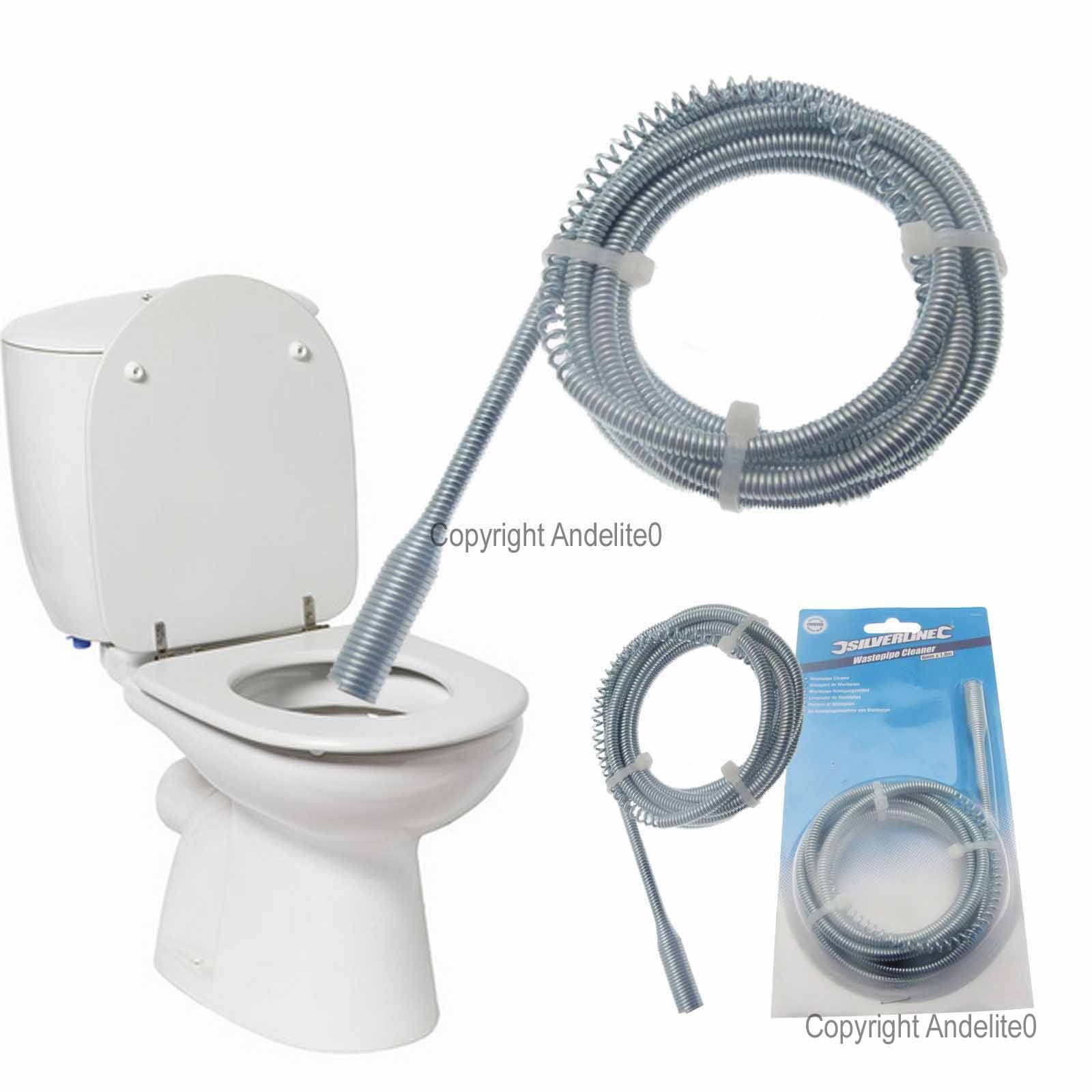 Toilet and Waste Pipe Cleaner Unblocker 6mm Diameter With integrated