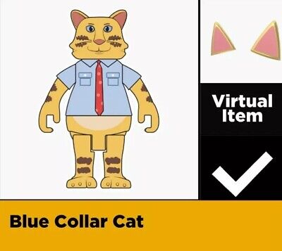 Blue Collar Cat Virtual Code Roblox Virtual Game Code Only Golden Cat Ears Ebay - roblox cat ears