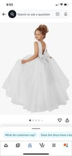 Girl's size 8 white Pearl and tulle 1st communion/flower girl dress