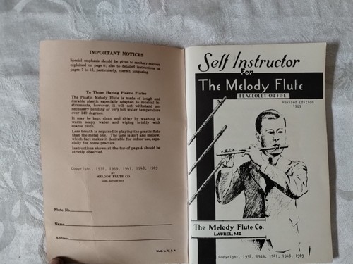 Melody Flutes : Self Instructor Music Book Flutes 1969 Revised Edition Vintage - Picture 3 of 12