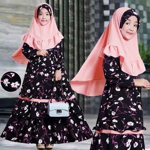 Kids Girls Muslim Abaya Hijab Maxi Dress Prayer Kaftan turkey Islamic SchoolGown - Picture 15 of 38