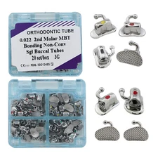 80pcs Orthodontic Buccal Tubes MBT 022 2nd Molar Bondable 3G Tubos de ortodoncia