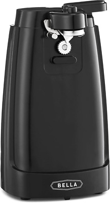 Electric Can Opener & Knife Sharpener Black | Jar Bottle Opener Stainless Steel