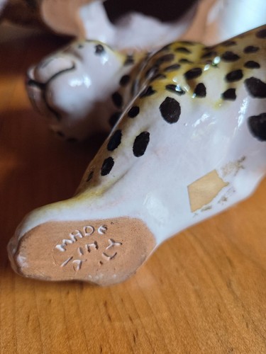 Vintage Italian Ceramic Tiger Jaguar Leopard Figurines Made In Italy Terra Cotta - Picture 3 of 14