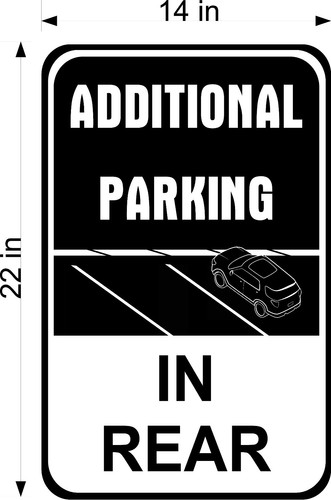 LETRERO PLÁSTICO PVC LISO ESTACIONAMIENTO ADICIONAL EN LA PARTE TRASERA PARA COCHES (ELIGE TALLA) - Imagen 5 de 6