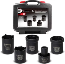 Powerbuilt Spindle Nut Socket Tool Kit 5 Piece Remove Spindle Nuts Various -