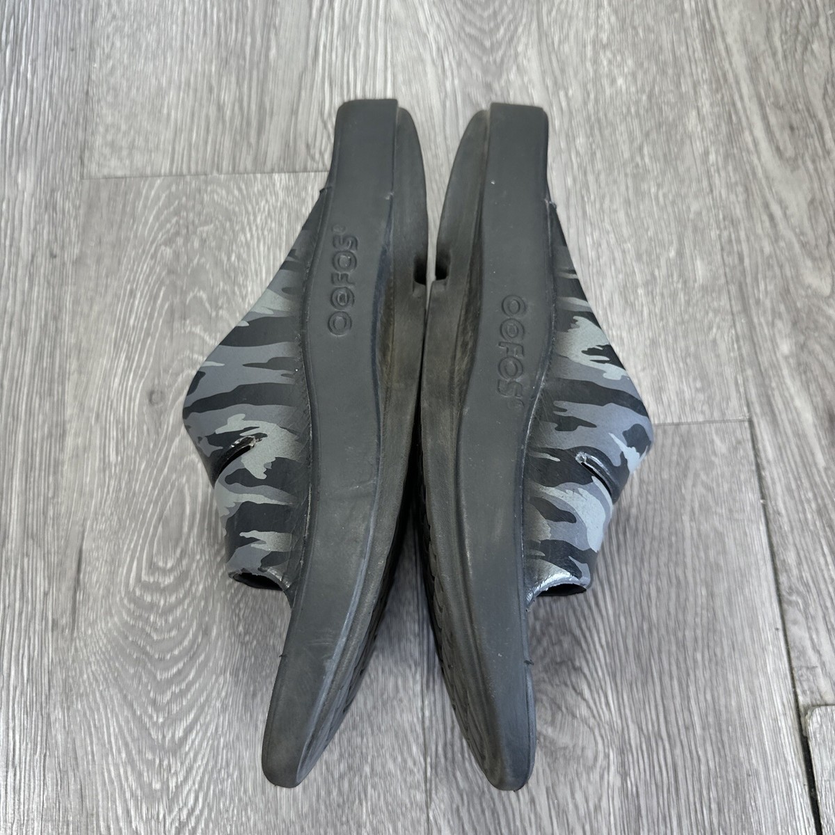 OOFOS OOahh Sport Slide Recovery Sandals Black Gray Camo 