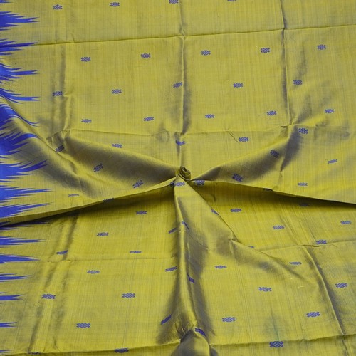 De colección Verde Doble Tono 100% Seda Pura Sari Remanente 5YD Tela Artesanal Chatarra de Seda - Imagen 1 de 4