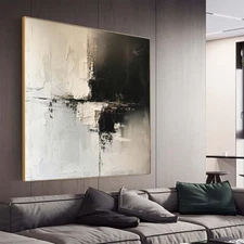 Modern Home Decor Handmade Abstract Oil Painting on canvsa Living Room white